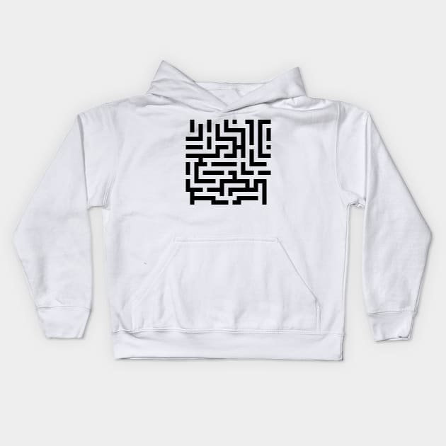 Simple Labyrinth Pattern Kids Hoodie by inotyler